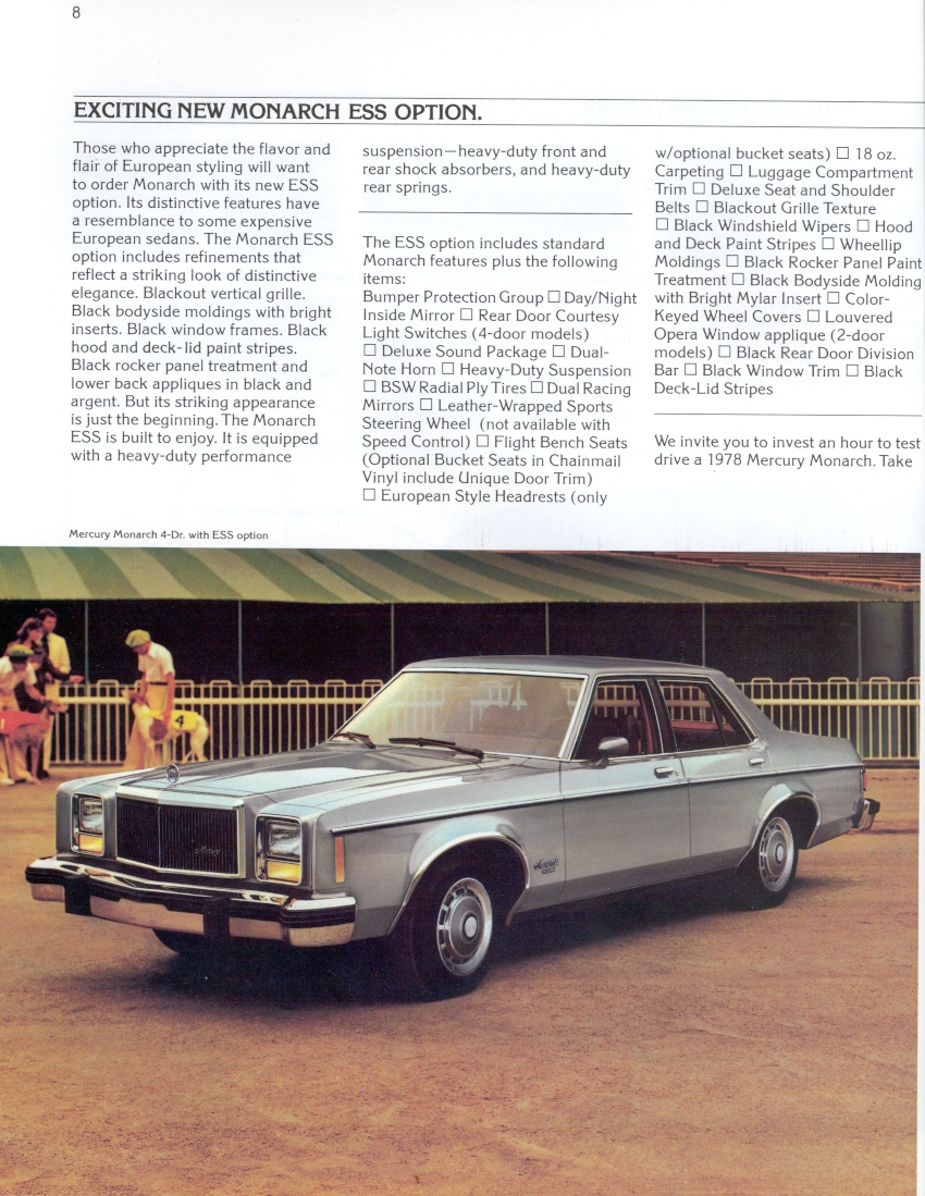 1978 Mercury Monarch Brochure Page 8
